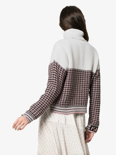 Shop Fendi Two-tone Pullover In Pink