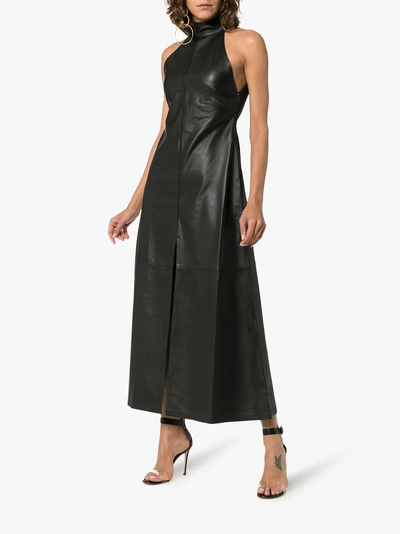 Shop Skiim Rafaela Sleeveless Leather Dress In Black