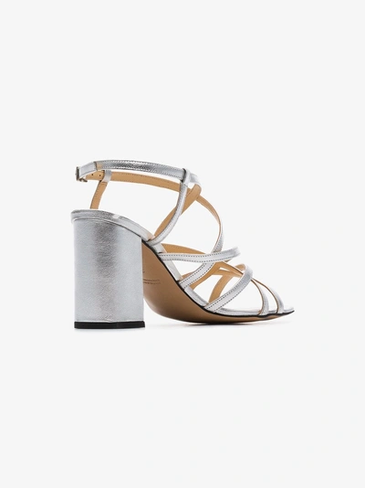 Shop Kalda Silver Pip 85 Strappy Leather Sandals