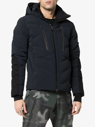 Shop Kjus Black Linard Hooded Feather Down Jacket