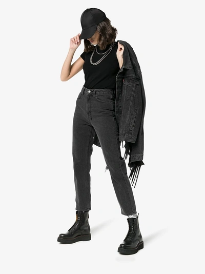Shop Helmut Lang Geripptes T-shirt In Black