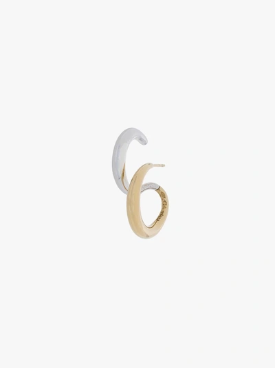 Shop Charlotte Chesnais Metallic Gold And Silver Curl 18k Vermeil Single Earring