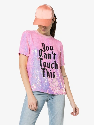 Shop Ashish X Browns You Can't Touch This Sequin T-shirt In Pink