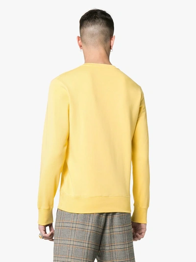 Shop Alexander Mcqueen Embroidered Logo Sweatshirt In 7440 Yellow