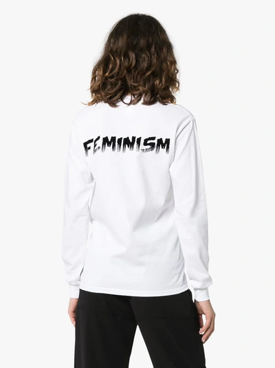 Shop Ashish X Browns The F Word Long Sleeve Cotton T-shirt In White