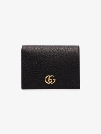 Shop Gucci Black Gg Marmont Leather Wallet In 1000  Black