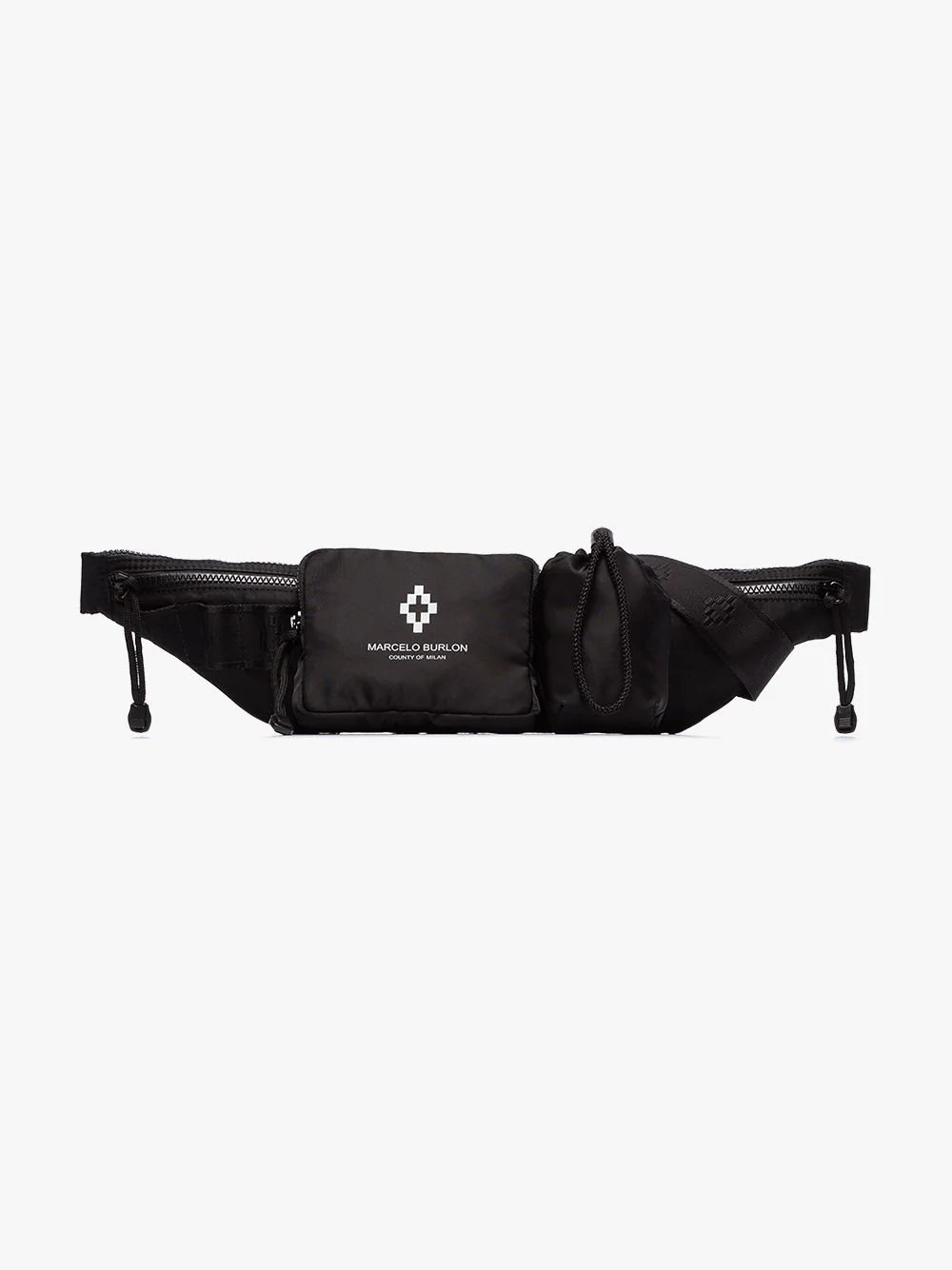 Marcelo Burlon County Of Milan Marcelo Burlon Waist Bag With Print In Black  In Blk Wht | ModeSens