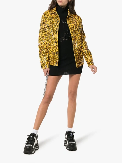 Shop Charm's Jacke Mit Leoparden-print In Yellow