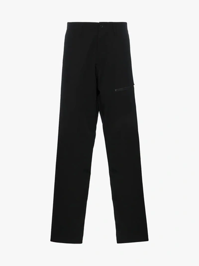 Shop Yohji Yamamoto Spiderweb Printed Wool Trousers In Black