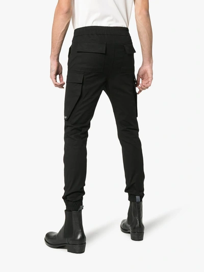 Shop Rick Owens Drawstring Flap Pocket Cotton Blend Cargo Trousers In 09 Black