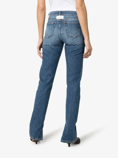 Ganni Sheldon Slit Hem Jeans In Blue | ModeSens