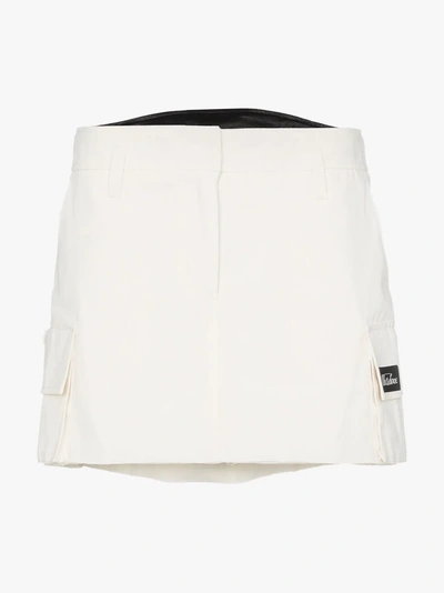 Shop We11 Done We11done Utility Side Pocket Cotton Blend Mini Skirt In White
