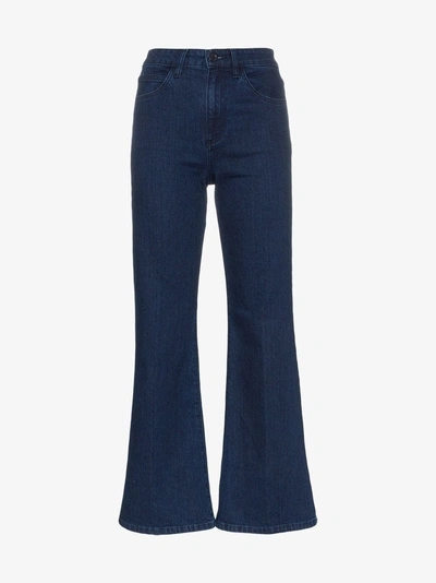 Shop Eve Denim Jacqueline Cropped Flared Jeans In Blue