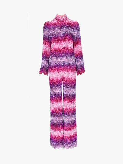 Shop Ashish X Browns Sequin Embellished Stripe Jumpsuit In Pink
