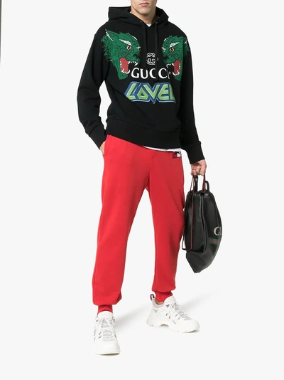 Shop Gucci Cotton Sweatshirt With Tigers In Black