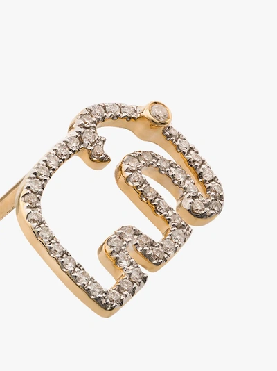 Shop Yvonne Léon Womens Gold/white Diamonds 18k Yellow Gold Elephant Diamond Earring