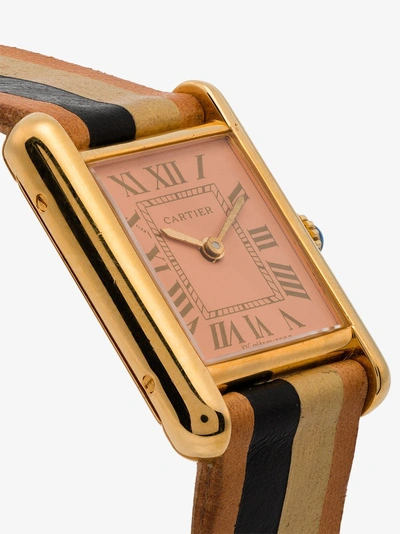 Shop La Californienne Reworked Vintage Cartier Tank Watch In Gold