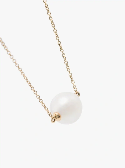 Shop Rosa De La Cruz 18k Yellow Gold Pearl Pendant Necklace In Gold/white