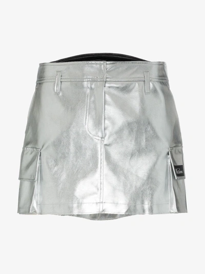 Shop We11 Done We11done Side Pocket Utility Mini Skirt In Metallic