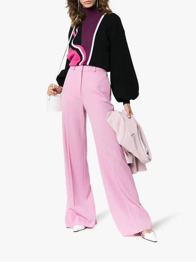 Shop Stella Mccartney Wollhose Mit Schlitzen In 5860 Pink