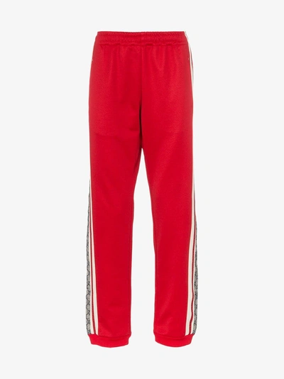 Shop Gucci Gg Stripe Sweatpants In Red