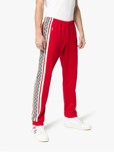 Shop Gucci Gg Stripe Sweatpants In Red