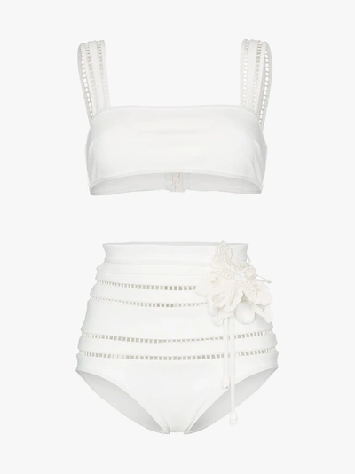 Shop Zimmermann Corsage Linear Bikini In White