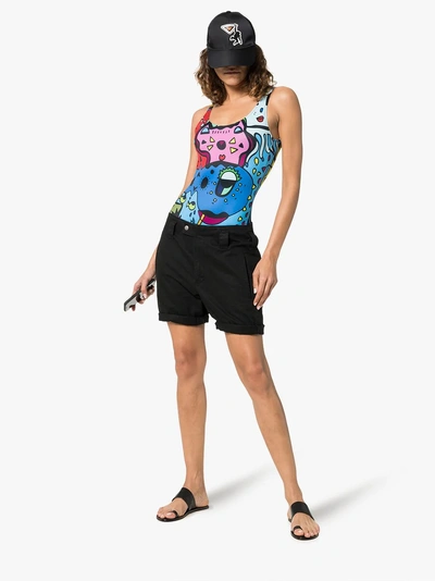 Shop Ellie Rassia Miami Baywatch Scoop Neck Printed Swimsuit In 108 - Multicoloured