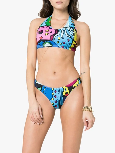 Shop Ellie Rassia Miami Halterneck Bikini In Blue