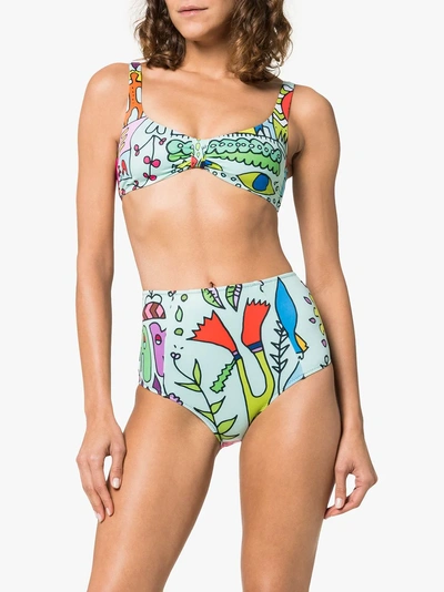 Shop Ellie Rassia Aliens High Waist Bikini In 108 - Multicoloured