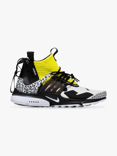 Shop Nike Black White And Yellow X Acronym Presto Leather Sneakers