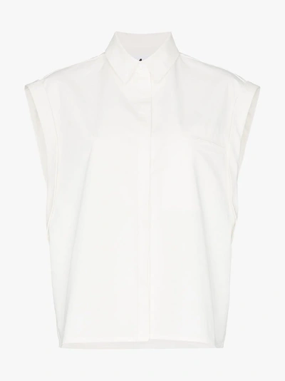 Shop Ten Pieces X Rude Collared Sleeveless Shirt In White