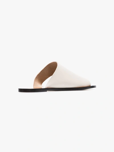 Shop Atp Atelier White Rosa Cut-out Leather Sandals