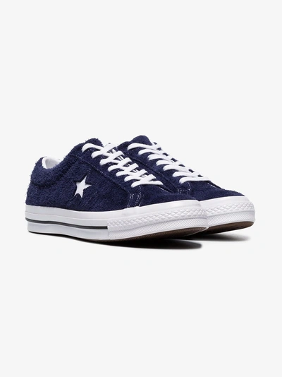 Shop Converse Blue And White One Star Ox Suede Leather Sneakers