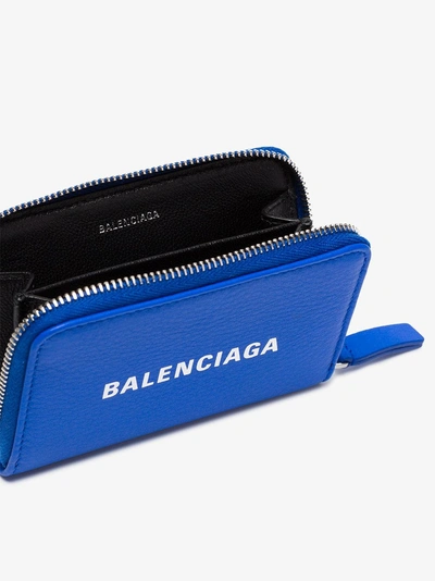 Shop Balenciaga Electric Blue Everyday Leather Wallet In 4265 Blue