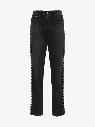 Shop Christopher Kane Rhinestone Embellished High-waisted Jeans In Black