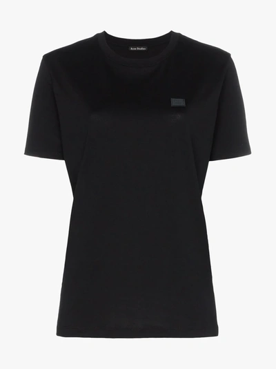 Shop Acne Studios Nash Face Cotton T-shirt In Black