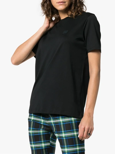 Shop Acne Studios Nash Face Cotton T-shirt In Black