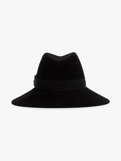 Shop Maison Michel Black Crystal Tentacles Fedora Hat