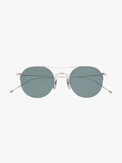 Shop Thom Browne Eyewear '903' Sonnenbrille In Metallic