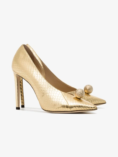 Shop Jimmy Choo Sadira 100 Pumps In Metallic