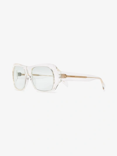 Shop Celine Eyewear Transparent Rectangular Sunglasses In Nude & Neutrals