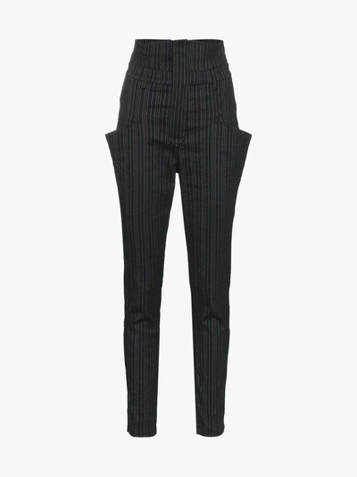 Shop Isabel Marant Karly Striped Wool-blend Trousers In Black