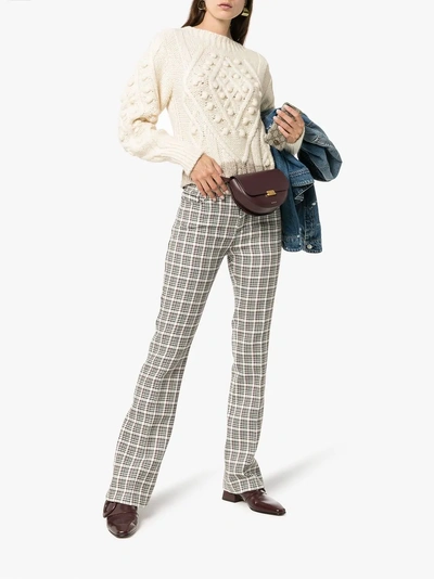Shop Moncler Stripe-hem Wool And Alpaca Blend Jumper In White
