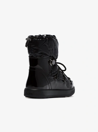 Shop Moncler Schneestiefel Mit Schnürung In Black