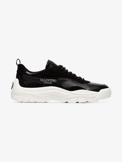 Shop Valentino Black Gumboy Sneakers