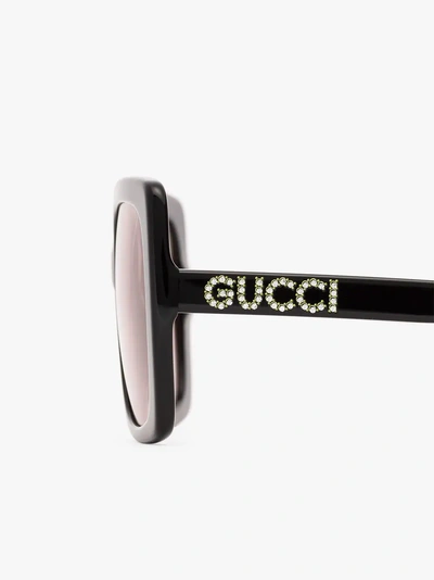 Shop Gucci Eyewear Eckige Sonnenbrille In Black