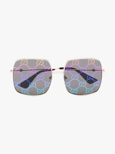 Shop Gucci Eyewear Eckige Sonnenbrille Mit Logos In 003