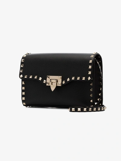 Shop Valentino Black  Garavani Rockstud Crossbody Bag In 0no - Black