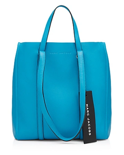 Shop Marc Jacobs Tag 27 Large Pebbled Leather Tote In Bright Blue